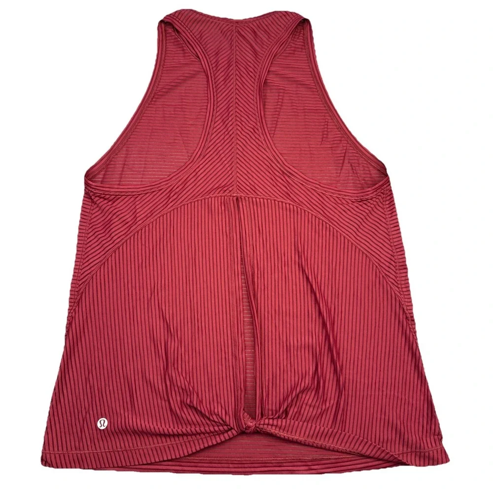 Lululemon Miles Ahead Tank Tie Back‎ Ruby Wine Red Size 8 EUC!